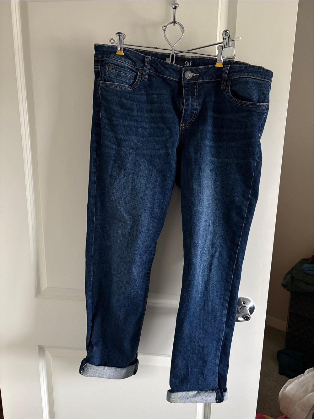 Kut from the Kloth Women's Boyfriend Jeans - Dark Blue Denim